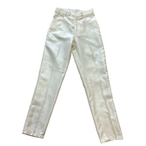 MESMERIZE Women’s White Straight-Leg Pants Size 6 Slub Texture Polyester